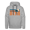 Premium Alta, Utah Hoodie - Retro Mountain Premium Men's Alta Sweatshirt / Hoodie - heather grey
