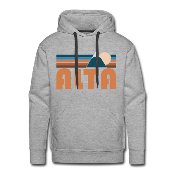 Premium Alta, Utah Hoodie - Retro Mountain Premium Men's Alta Sweatshirt / Hoodie - heather grey