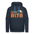 Premium Alta, Utah Hoodie - Retro Mountain Premium Men's Alta Sweatshirt / Hoodie - navy