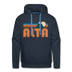 Premium Alta, Utah Hoodie - Retro Mountain Premium Men's Alta Sweatshirt / Hoodie - navy