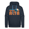 Premium Alta, Utah Hoodie - Retro Mountain Premium Men's Alta Sweatshirt / Hoodie - navy