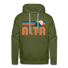 Premium Alta, Utah Hoodie - Retro Mountain Premium Men's Alta Sweatshirt / Hoodie - olive green