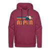 Premium Aspen, Colorado Hoodie - Retro Mountain Premium Men's Aspen Sweatshirt / Hoodie - burgundy