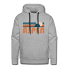 Premium Aspen, Colorado Hoodie - Retro Mountain Premium Men's Aspen Sweatshirt / Hoodie - heather grey