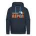 Premium Aspen, Colorado Hoodie - Retro Mountain Premium Men's Aspen Sweatshirt / Hoodie - navy
