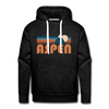Premium Aspen, Colorado Hoodie - Retro Mountain Premium Men's Aspen Sweatshirt / Hoodie - charcoal grey