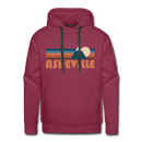 Premium Asheville, North Carolina Hoodie - Retro Mountain Premium Men's Asheville Sweatshirt / Hoodie - burgundy