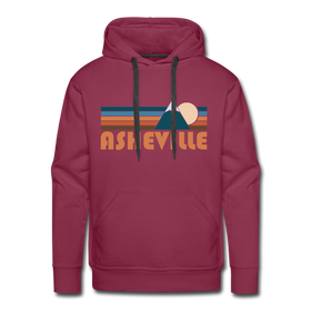 Premium Asheville, North Carolina Hoodie - Retro Mountain Premium Men's Asheville Sweatshirt / Hoodie - burgundy