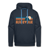 Premium Asheville, North Carolina Hoodie - Retro Mountain Premium Men's Asheville Sweatshirt / Hoodie - navy