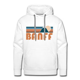 Premium Banff, Canada Hoodie - Retro Mountain Premium Men's Banff Sweatshirt / Hoodie - white