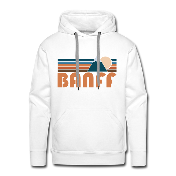Premium Banff, Canada Hoodie - Retro Mountain Premium Men's Banff Sweatshirt / Hoodie - white