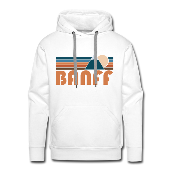 Premium Banff, Canada Hoodie - Retro Mountain Premium Men's Banff Sweatshirt / Hoodie - white