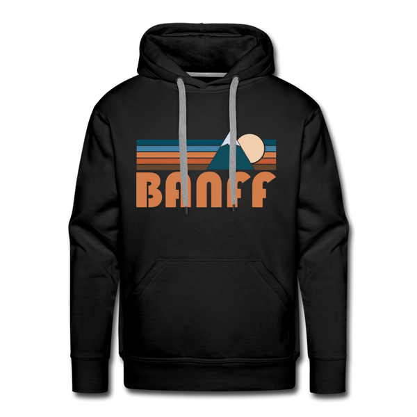 Premium Banff, Canada Hoodie - Retro Mountain Premium Men's Banff Sweatshirt / Hoodie - black