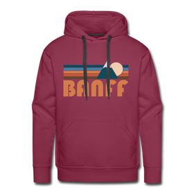 Premium Banff, Canada Hoodie - Retro Mountain Premium Men's Banff Sweatshirt / Hoodie - burgundy