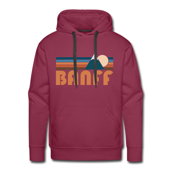 Premium Banff, Canada Hoodie - Retro Mountain Premium Men's Banff Sweatshirt / Hoodie - burgundy