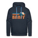 Premium Banff, Canada Hoodie - Retro Mountain Premium Men's Banff Sweatshirt / Hoodie - navy