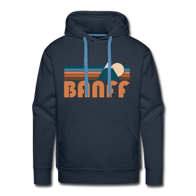 Premium Banff, Canada Hoodie - Retro Mountain Premium Men's Banff Sweatshirt / Hoodie - navy
