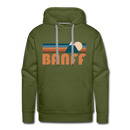 Premium Banff, Canada Hoodie - Retro Mountain Premium Men's Banff Sweatshirt / Hoodie - olive green
