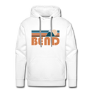 Premium Bend, Oregon Hoodie - Retro Mountain Premium Men's Bend Sweatshirt / Hoodie - white