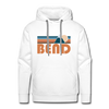 Premium Bend, Oregon Hoodie - Retro Mountain Premium Men's Bend Sweatshirt / Hoodie - white