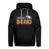 Premium Bend, Oregon Hoodie - Retro Mountain Premium Men's Bend Sweatshirt / Hoodie - black