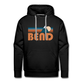Premium Bend, Oregon Hoodie - Retro Mountain Premium Men's Bend Sweatshirt / Hoodie - black