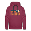 Premium Bend, Oregon Hoodie - Retro Mountain Premium Men's Bend Sweatshirt / Hoodie - burgundy