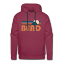Premium Bend, Oregon Hoodie - Retro Mountain Premium Men's Bend Sweatshirt / Hoodie - burgundy