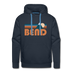 Premium Bend, Oregon Hoodie - Retro Mountain Premium Men's Bend Sweatshirt / Hoodie - navy