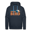 Premium Bend, Oregon Hoodie - Retro Mountain Premium Men's Bend Sweatshirt / Hoodie - navy