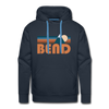 Premium Bend, Oregon Hoodie - Retro Mountain Premium Men's Bend Sweatshirt / Hoodie