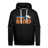 Premium Bend, Oregon Hoodie - Retro Mountain Premium Men's Bend Sweatshirt / Hoodie - charcoal grey