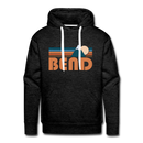 Premium Bend, Oregon Hoodie - Retro Mountain Premium Men's Bend Sweatshirt / Hoodie - charcoal grey
