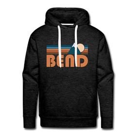 Premium Bend, Oregon Hoodie - Retro Mountain Premium Men's Bend Sweatshirt / Hoodie