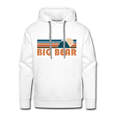 Premium Big Bear, California Hoodie - Retro Mountain Premium Men's Big Bear Sweatshirt / Hoodie - white