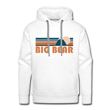 Premium Big Bear, California Hoodie - Retro Mountain Premium Men's Big Bear Sweatshirt / Hoodie - white