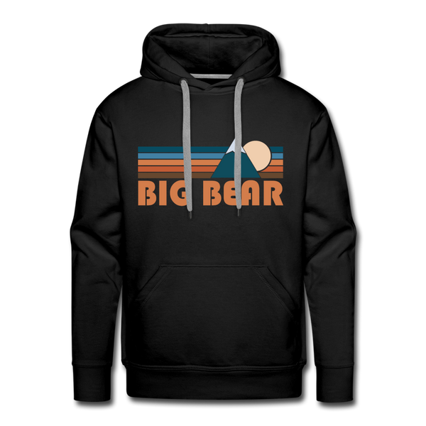 Premium Big Bear, California Hoodie - Retro Mountain Premium Men's Big Bear Sweatshirt / Hoodie - black