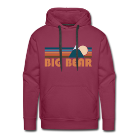 Premium Big Bear, California Hoodie - Retro Mountain Premium Men's Big Bear Sweatshirt / Hoodie - burgundy