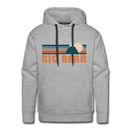 Premium Big Bear, California Hoodie - Retro Mountain Premium Men's Big Bear Sweatshirt / Hoodie - heather grey