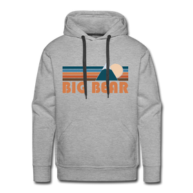 Premium Big Bear, California Hoodie - Retro Mountain Premium Men's Big Bear Sweatshirt / Hoodie - heather grey