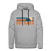 Premium Big Bear, California Hoodie - Retro Mountain Premium Men's Big Bear Sweatshirt / Hoodie - heather grey