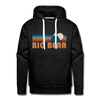 Premium Big Bear, California Hoodie - Retro Mountain Premium Men's Big Bear Sweatshirt / Hoodie - charcoal grey