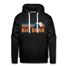 Premium Big Bear, California Hoodie - Retro Mountain Premium Men's Big Bear Sweatshirt / Hoodie - charcoal grey