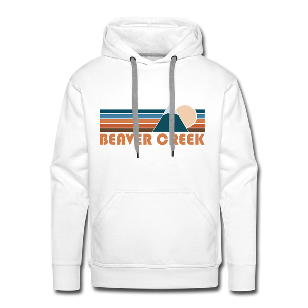 Premium Beaver Creek, Colorado Hoodie - Retro Mountain Premium Men's Beaver Creek Sweatshirt / Hoodie - white