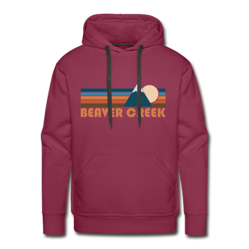 Premium Beaver Creek, Colorado Hoodie - Retro Mountain Premium Men's Beaver Creek Sweatshirt / Hoodie - burgundy