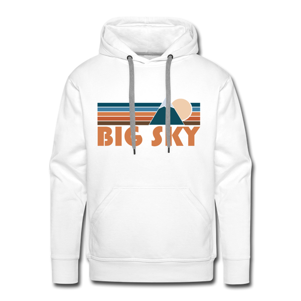 Premium Big Sky, Montana Hoodie - Retro Mountain Premium Men's Big Sky Sweatshirt / Hoodie - white