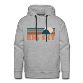 Premium Big Sky, Montana Hoodie - Retro Mountain Premium Men's Big Sky Sweatshirt / Hoodie - heather grey