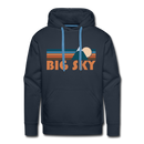 Premium Big Sky, Montana Hoodie - Retro Mountain Premium Men's Big Sky Sweatshirt / Hoodie - navy