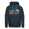 Premium Big Sky, Montana Hoodie - Retro Mountain Premium Men's Big Sky Sweatshirt / Hoodie - navy