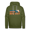 Premium Big Sky, Montana Hoodie - Retro Mountain Premium Men's Big Sky Sweatshirt / Hoodie - olive green
